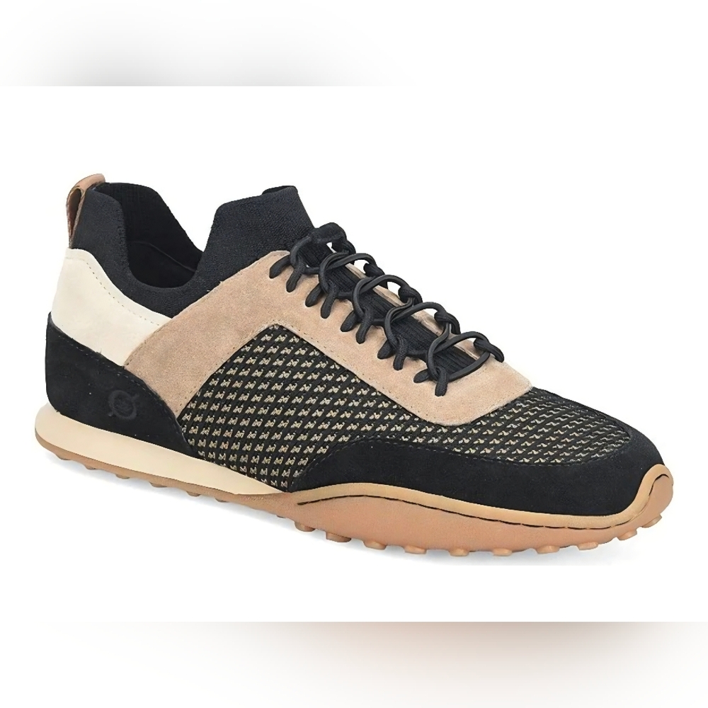 Women's Bjorn Aire Knit Suede Combo Sneakeers In Black & Tan. Size 9.
